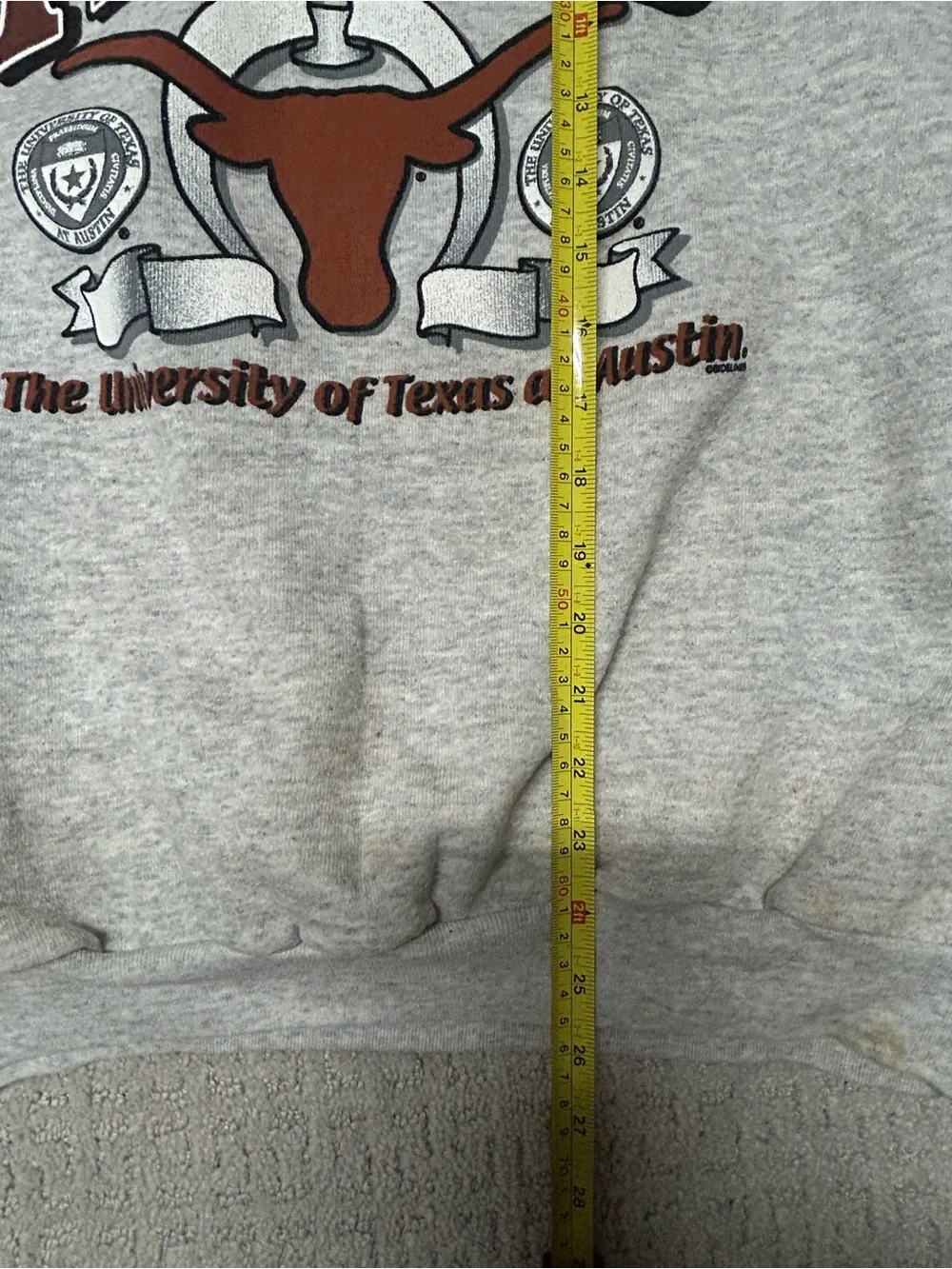 Logo Athletic Gray Crewneck Sweatshirt with Burnt Orange Texas Graphic